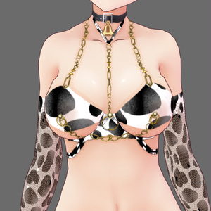 #VRoid β-made:セクシー♡ホルスタイン(乳牛)コスプレビキニ・ランジェリー/Sexy Cow's cosplay lingerie