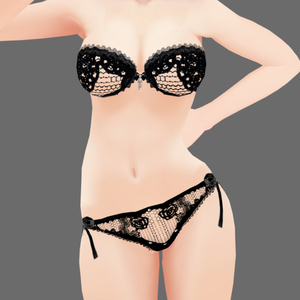 #VRoid 正式版（stable ver.）&Beta：《3Colors》：シースルーレースランジェリー3色セット/See-through lacy lingeries