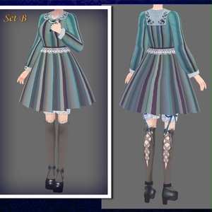 #VRoid β-made：秋色ワンピースセット/Onepiece outfits for the autumn days：#セシル変身