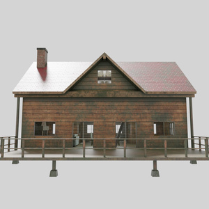 【ワールド】灯りが消えたログハウス【建物・家具セット】 缩略图 10