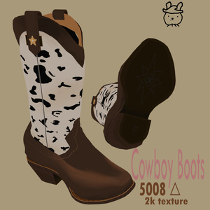 Cowboy Boots Cow Spots Pattern