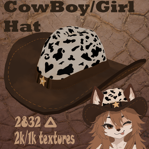 Cowboy Hat With Cow Spots Pattern VRChat