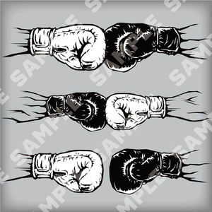 ボクシングベクターイラスト - Two boxing gloves punch. Battle vs match.