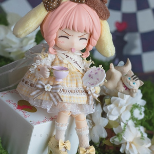 Baby Kumako等 26cmドール用 ギンガム苺ワンピース&くま耳