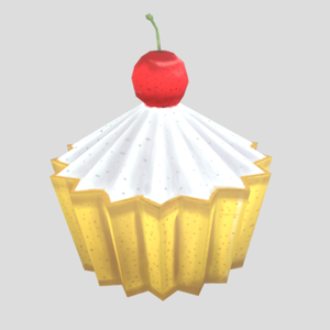 3D (様式化)カップケーキ