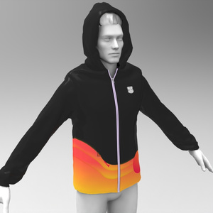 3Dブラックパーカー