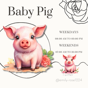【ぶた 素材】  Baby PIG /子ブタ/ 透過PNG /全2種