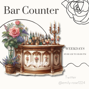 【カフェ素材】 Bar counter  /バーカウンター/アンティーク/ 透過PNG〈全2種〉