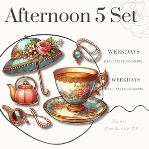 【カフェ素材】  afteronoon Tea Set/お茶会セット/透過PNG