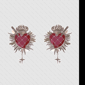 【ルルネ・エク対応】Heart Dagger Earring 缩略图 2