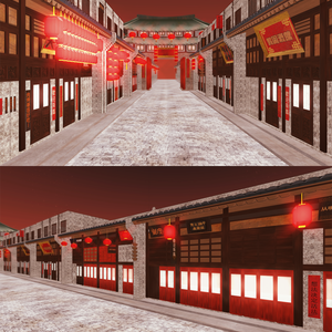 MMDステージ　古城風街路