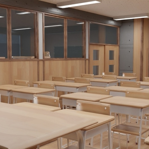 【3DCGモデル商用利用可】学校の教室