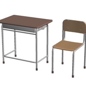 【Metasequoia】3Dデータ無料配布 学校机・椅子