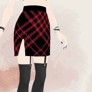 Red and Black Plaid Skirt