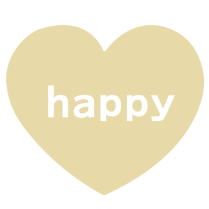くすみカラー♡happyハート素材 6色セット（透過PNG）