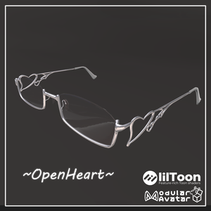 【VRChat想定】UnderRimGlasses「OpenHeart」
