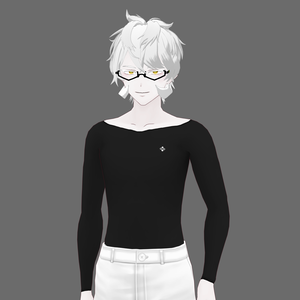 [VRoid/Free] Basic Long-sleeved Undershirt Black ベーシックインナーシャツ(長袖) ブラック #Revirsi rv0005l-k