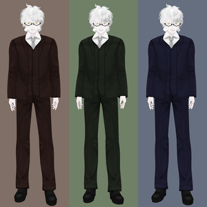 [VRoid/Free] Classic Three-Piece Suits Brown/Olive/Navy クラシックスリーピーススーツ ブラウン/オリーブ/ネイビー #Revirsi rv0016-do/dg/db