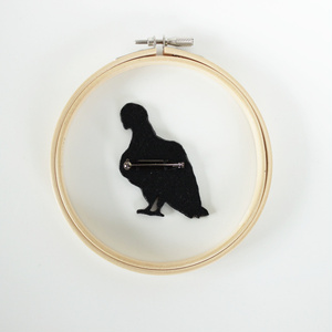 刺繍ブローチ デトロイト:ハト