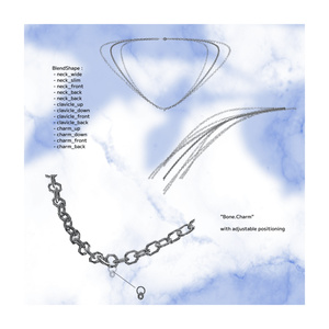 『VEDA Necklace 002 パヴェ メレダイヤモンド』VRSNS向けアクセサリー 缩略图 4