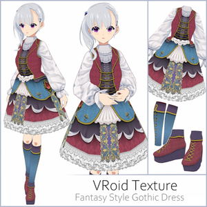 【#VRoid】ファンタジー風ゴシックドレス【正式版対応済】
