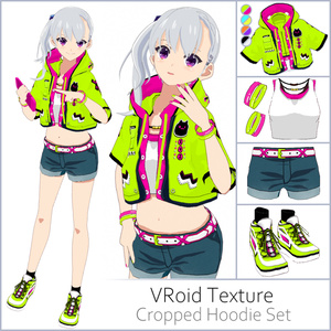【#VRoid】クロップドパーカーセット【セルルック対応】【正式版対応済】