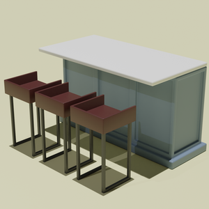 バー的な椅子とカウンター blenderデータ