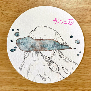 手描きイラスト オリジナル 「月の記憶」 原画 創作 男の子 変形