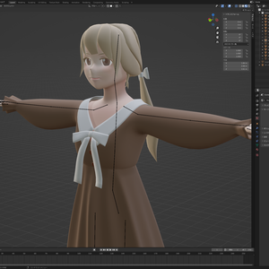 女性の３Dモデル【未完成品/Blendファイルのみ】