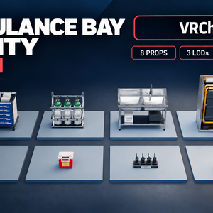【VRChat・PC／Quest】Ambulance Bay Utility Vol.1｜救急設備プロップ8種