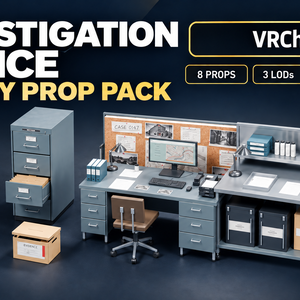 【VRChat・PC／Quest】Investigation Office Utility｜捜査室プロップ8種