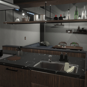 [3D world] Cafe style cozy room 缩略图 3