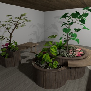 [3Dモデル]ボタニカルカフェセット　３８点 缩略图 3