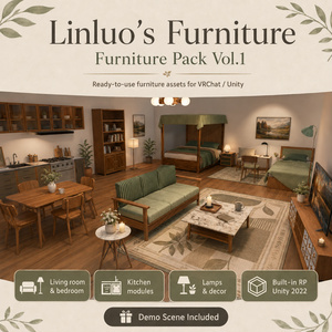  【VRChat】Linluo’s Furniture Pack Vol.1（全89点）