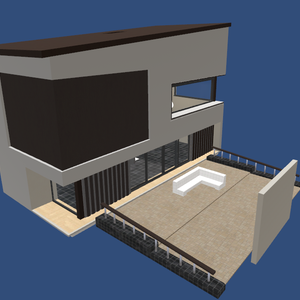 【VRChat向け】広いテラスのある建物