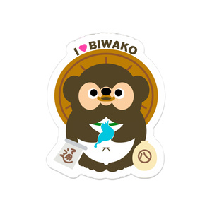 「信楽焼の狸さん」I♥BIWAKO ダイカットアクリルバッジ