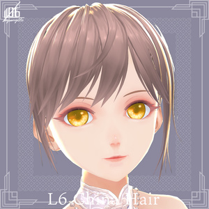 VRoid正式版対応済☆★L6 チャイナヘア+Eye texture×5★☆【VroidStudio HairPreset+α】