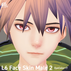 VRoid正式版対応済☆★L6 フェイススキン（男性用）2+瞳7色付/Face Skin Male2 +α★☆【VroidStudio texture「Face Skin」】