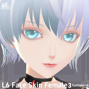 VRoid正式版対応済☆★L6 フェイススキン3（女性用）瞳6色耳描写有/Face Skin Female 3+α★☆【VroidStudio texture「Face Skin」】