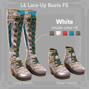 VRoid Release Compatible L6 Lace-Up Boots FS (All 50 types) Try-On Available [VRoid Studio Release & Beta Compatible Texture]