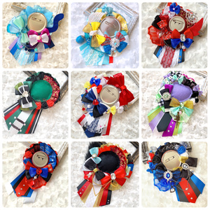 天使の羽 ハート缶バッジロゼット シフォンフリル ピンク - mint-soda