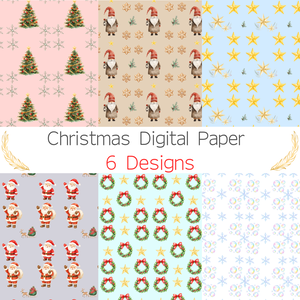 【クリスマス柄】デジタルペーパー　６柄セット