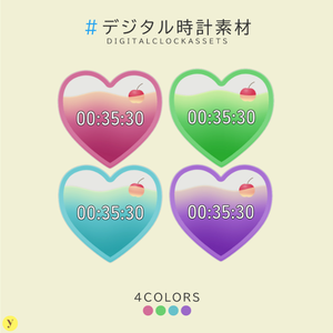 【OBS】ゆらゆら揺れるクリームソーダ風デジタル時計