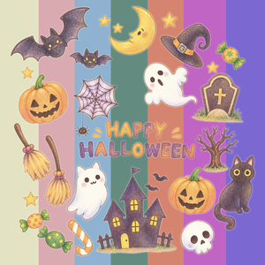 ハロウィン柄　(水彩風)   デジタルペーパー