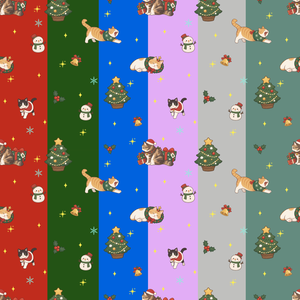 クリスマス　ネコ　デジタルペーパー