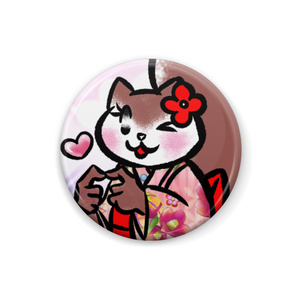 豆！のようなリス美ママ缶バッジ