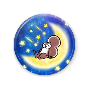 リス君お月様の上でお休み缶ミラー