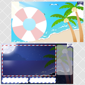 【Vtuberさん向け！】サマービーチ風配信画面【動く待機画面・背景】