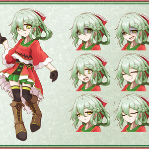 クリスマスカラーな垂れ目の女の子