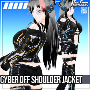 VRoid用 6色展開 サイバーオフショルダージャケット - Cyber Off Shoulder Jacket 6Colors